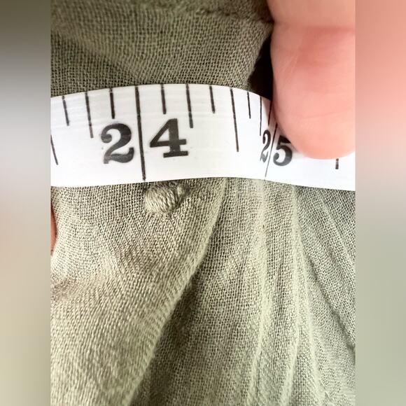 Sundance Victorian 100% cotton blouse olive green peasant high neck boho summer - Picture 9 of 9